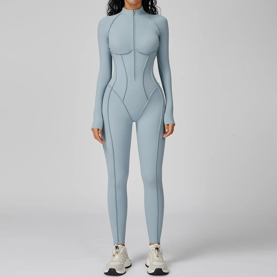 Women’s Long Sleeve Yoga Bodysuit – One-Piece Gym & Fitness Jumpsuit