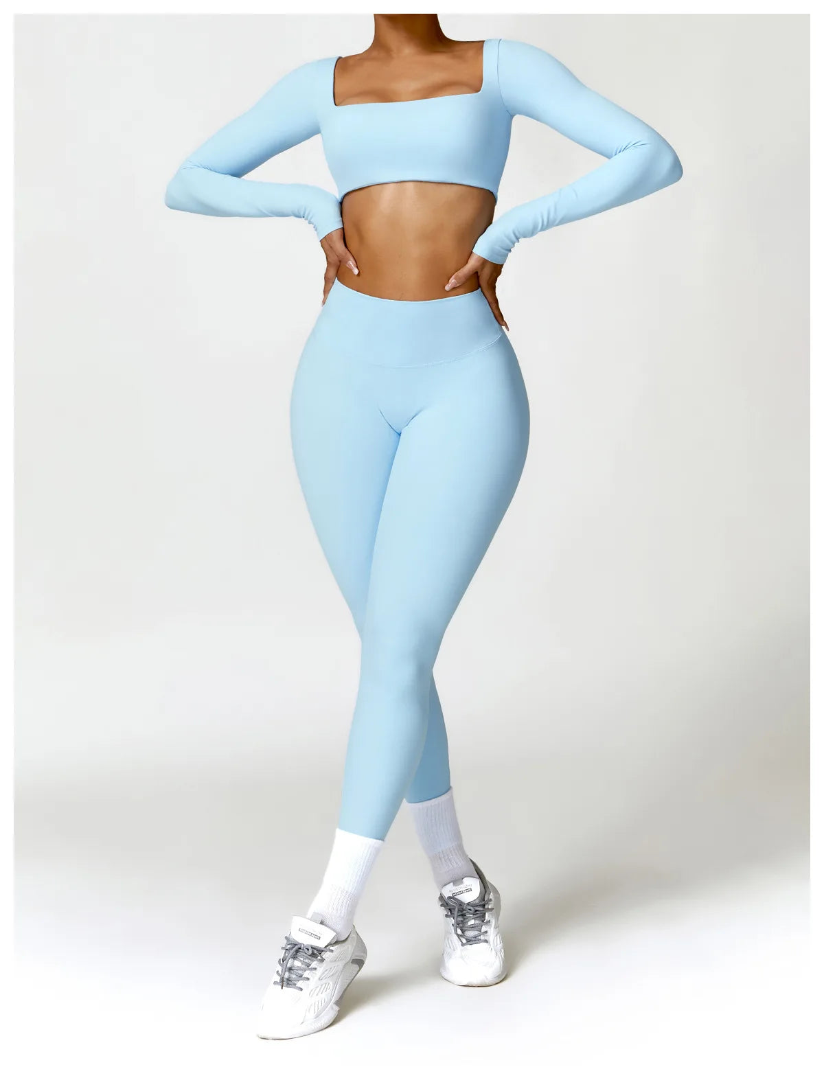 Women’s Quick-Dry Sportswear – Square Neck Fitness Crop Top