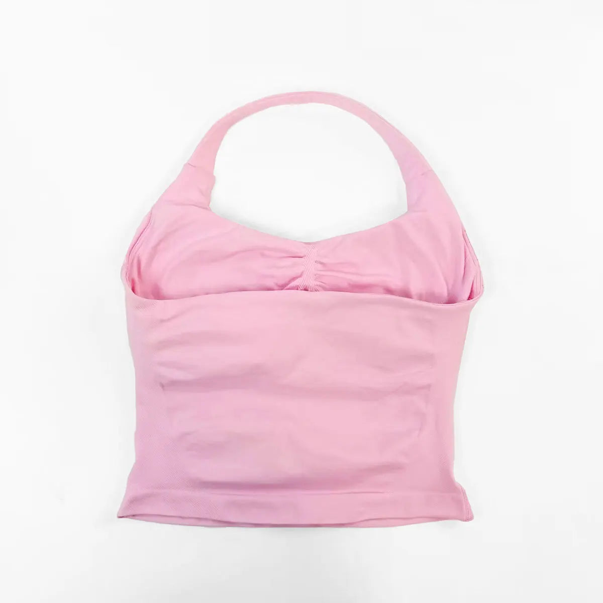 Women’s Gym Halter Top – Longline Strappy Padded Sports Tank