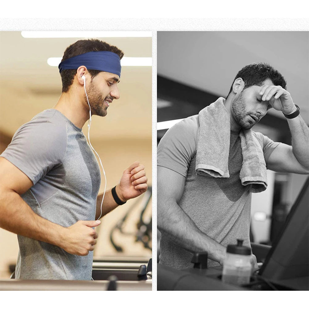 Quick-Dry Sports Headband – Elastic Sweat-Absorbing Fitness Hair Band (1PC)