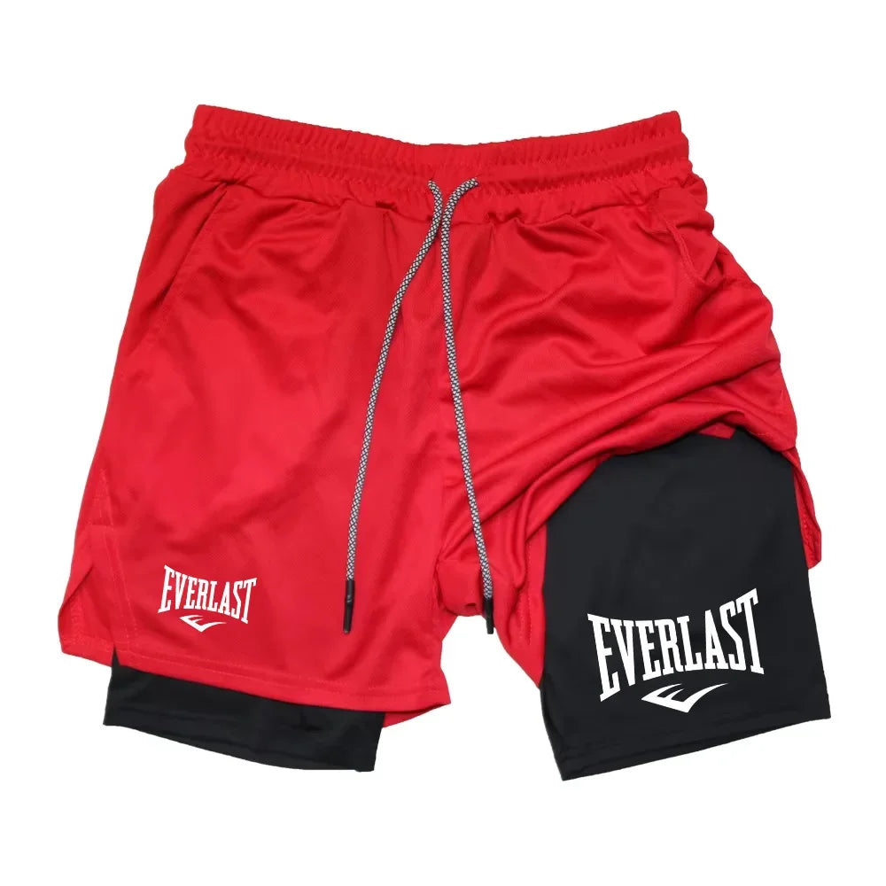 Men’s 2-in-1 Running Shorts – Double-Layer Gym & Fitness Training Shorts