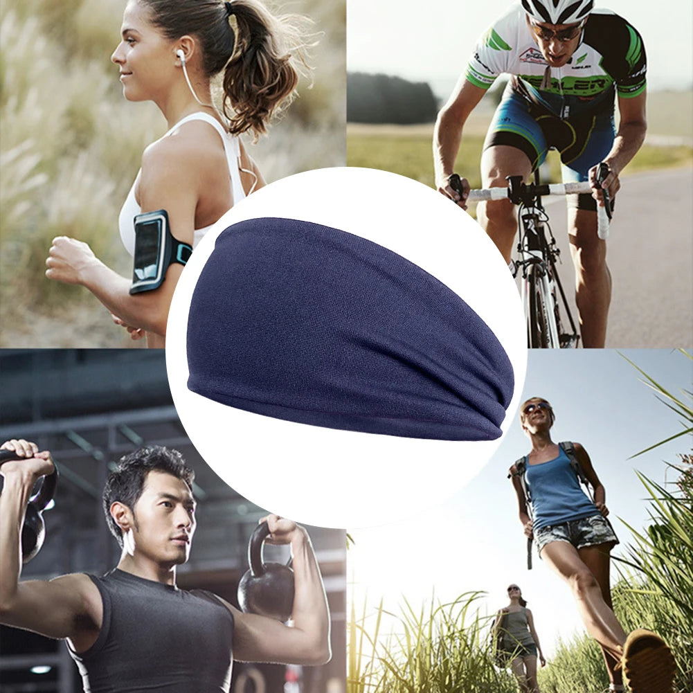 Quick-Dry Sports Headband – Elastic Sweat-Absorbing Fitness Hair Band (1PC)