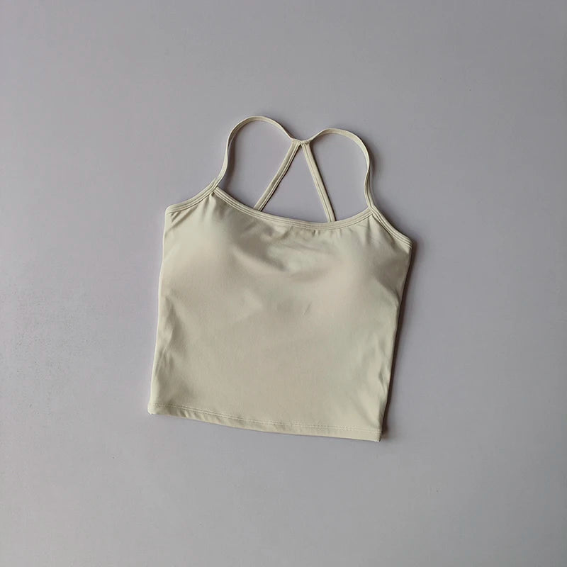 Women’s Yoga & Gym Halter Top Set – Seamless High-Waist Shorts & Backless Bra