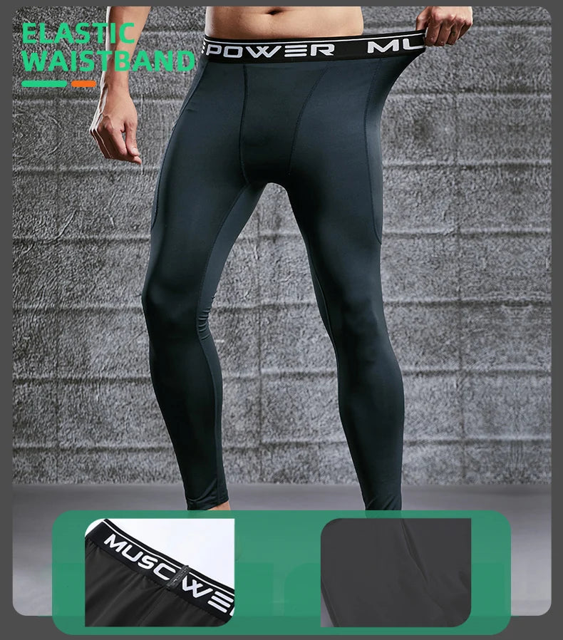 Men’s Compression Sport Pants – Tight Fitness Running & Gym Leggings