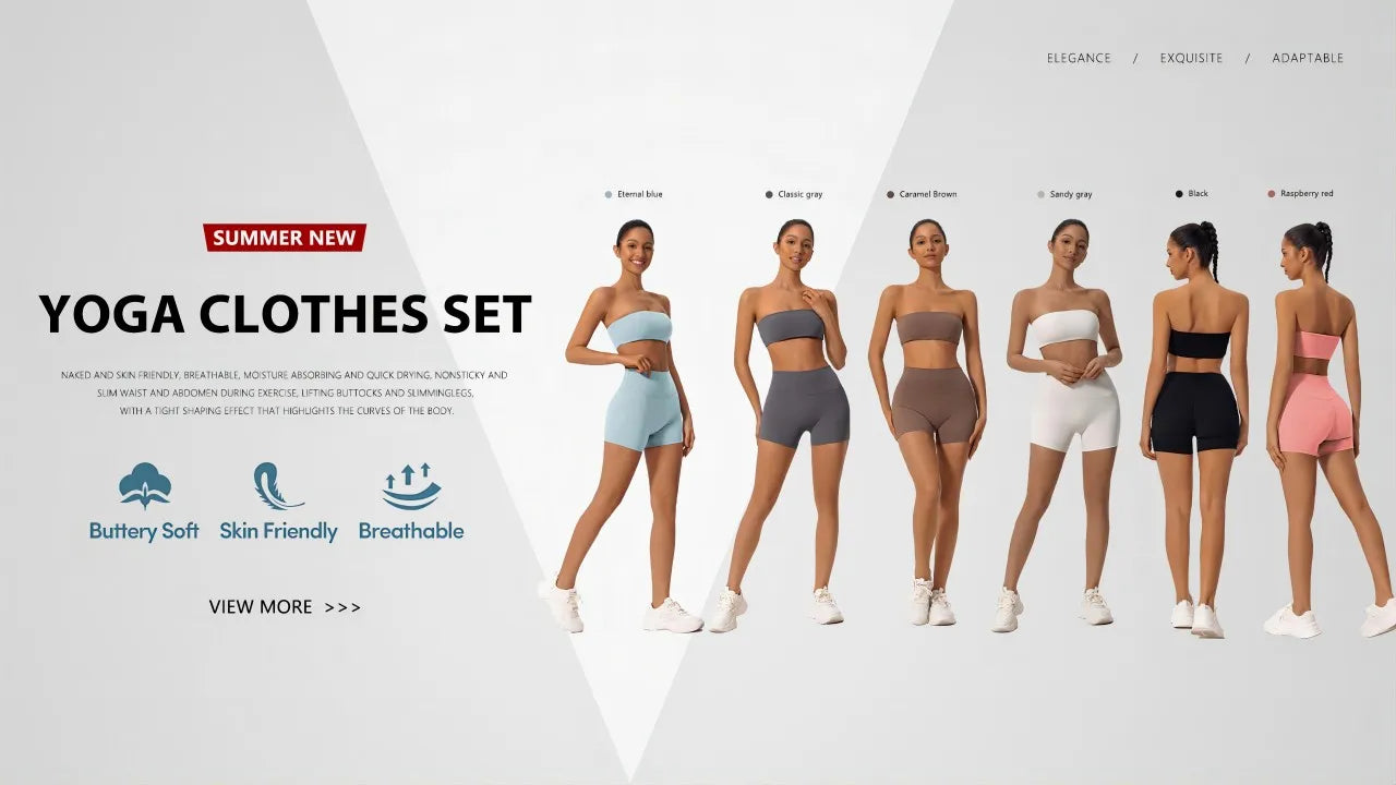 Women’s 2-Piece Fitness Set – Strapless Sports Bra & Workout Leggings