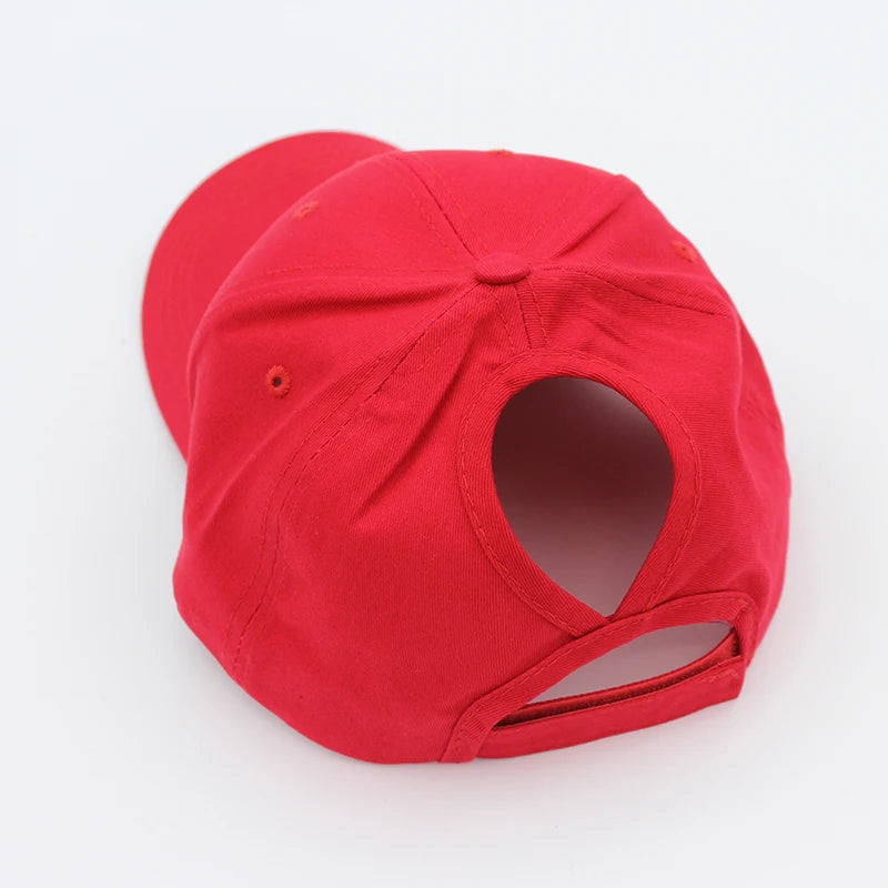 Women’s High Ponytail Baseball Cap – Messy Bun Adjustable Sports Hat