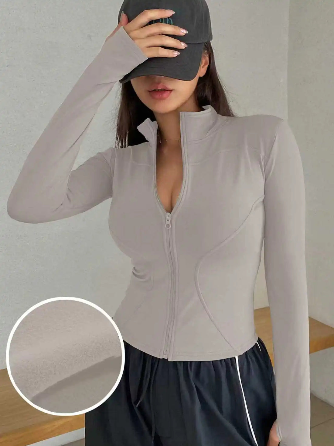 Women’s Long Sleeve Fitness Jacket – Slim Quick-Dry Yoga & Running Top