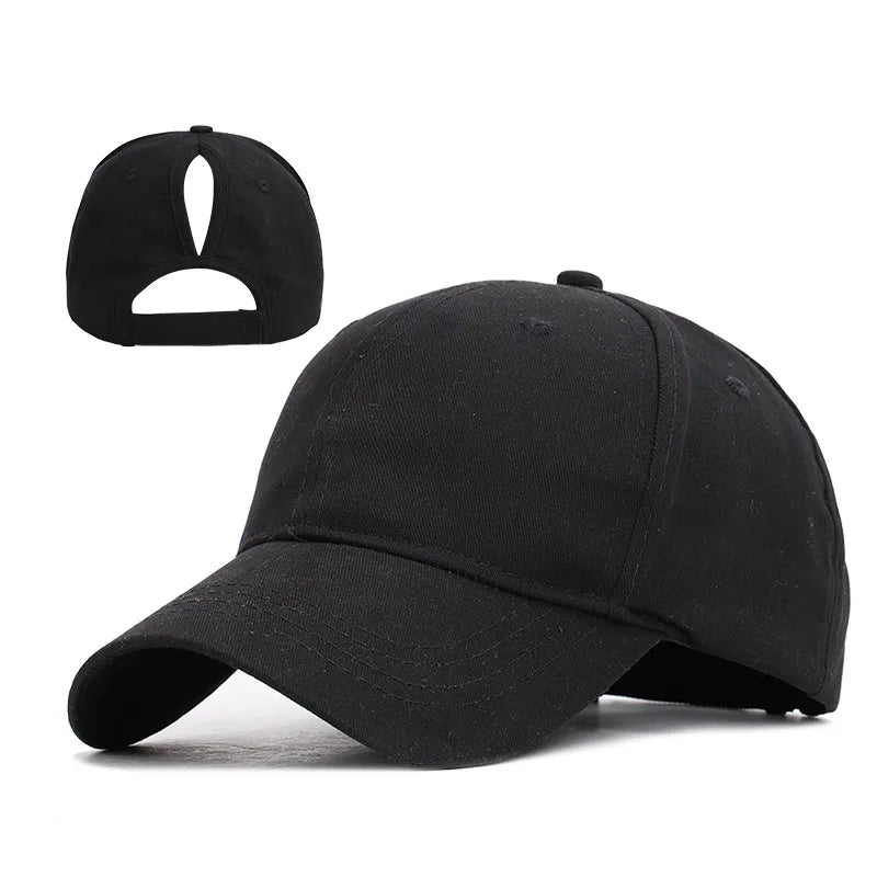 Women’s High Ponytail Baseball Cap – Messy Bun Adjustable Sports Hat