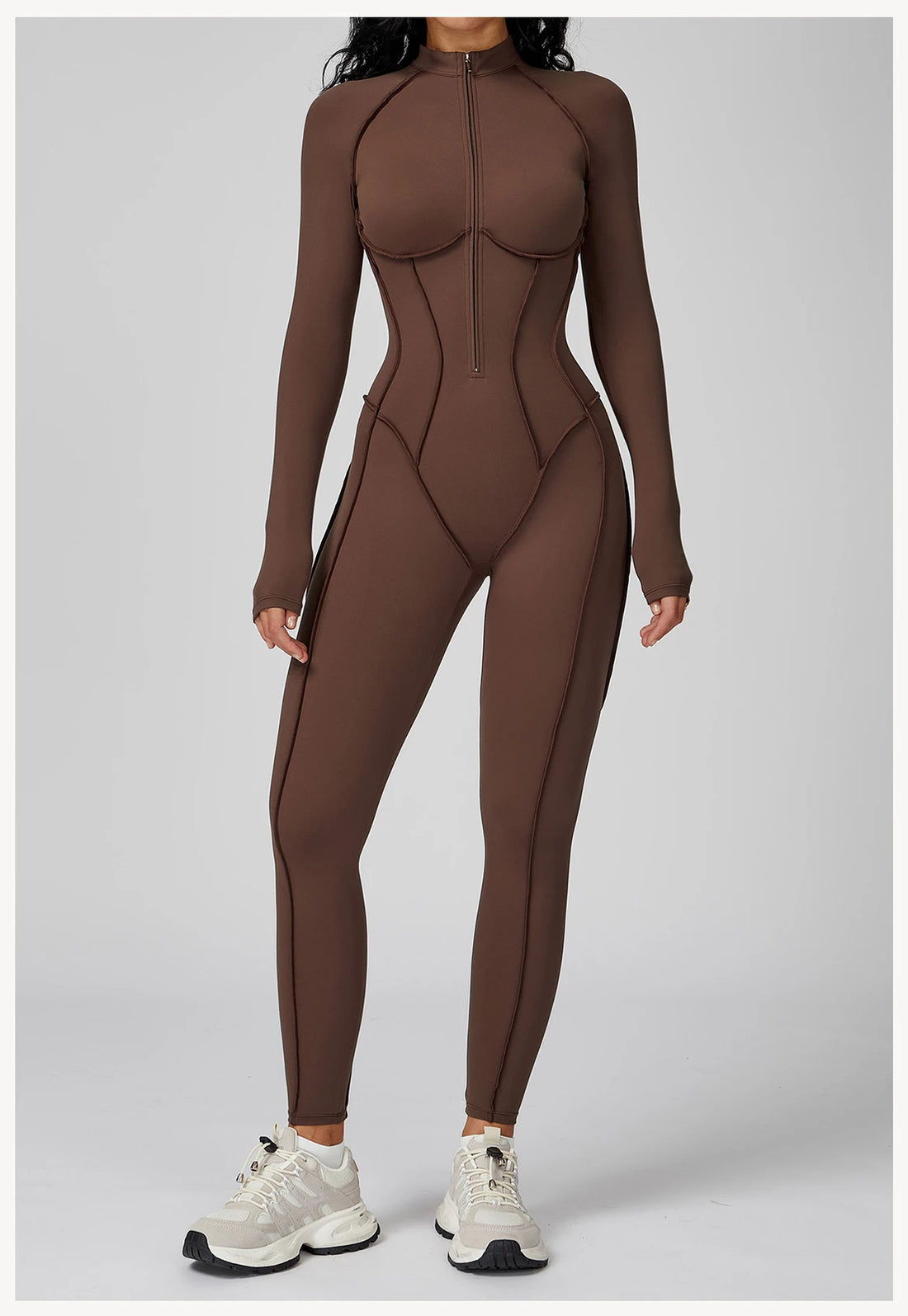 Women’s Long Sleeve Yoga Bodysuit – One-Piece Gym & Fitness Jumpsuit