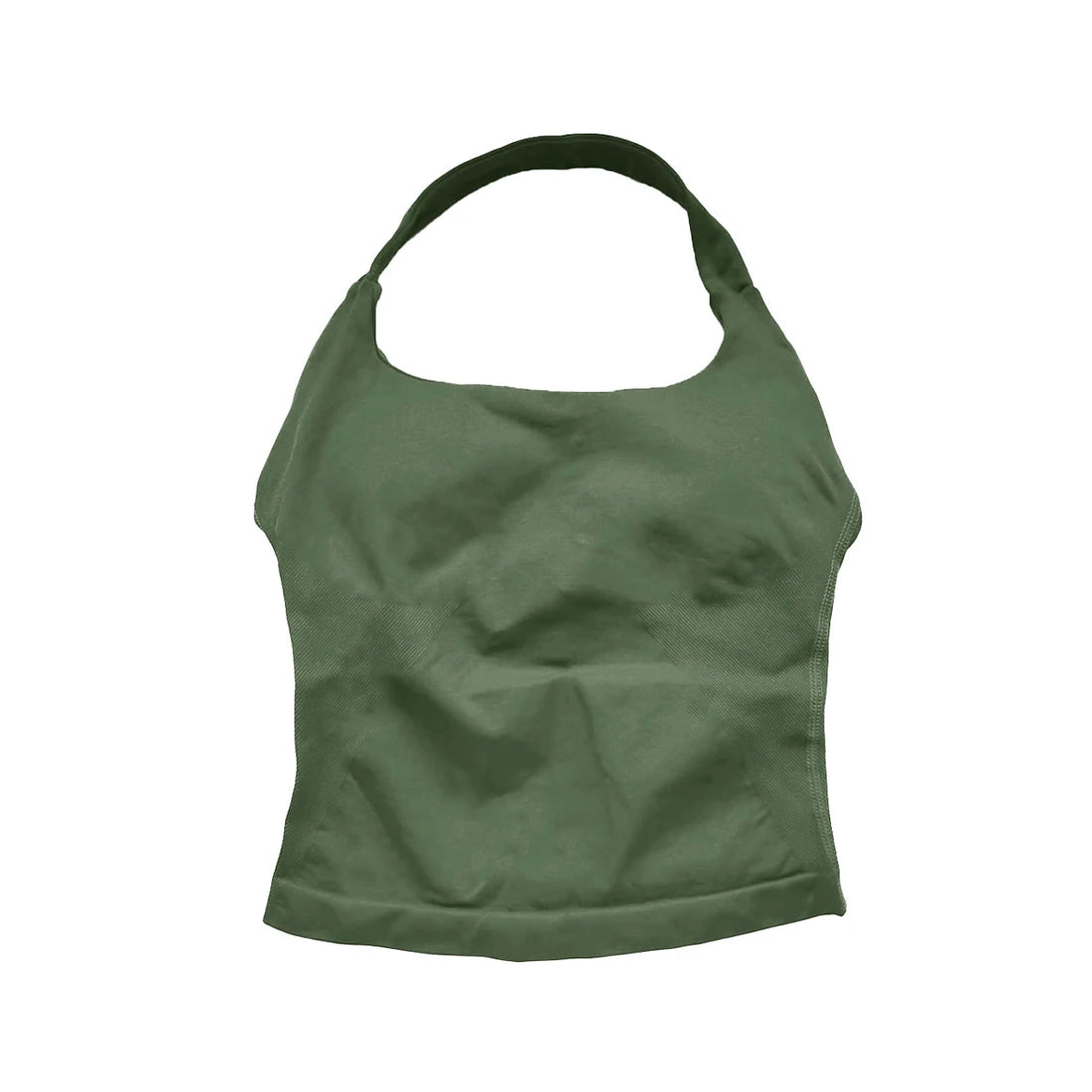 Women’s Gym Halter Top – Longline Strappy Padded Sports Tank