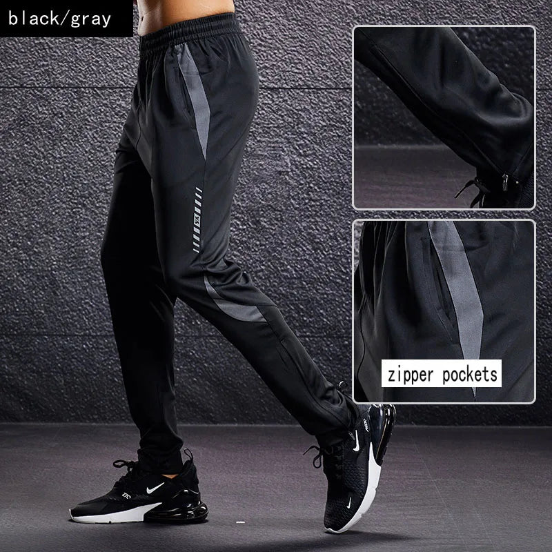 Men’s Sports Jogger Pants – Running & Soccer Training Sweatpants with Zipper Pockets