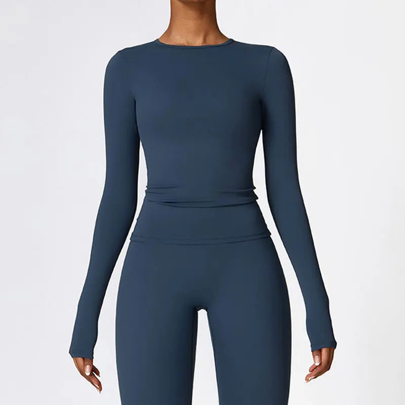Women’s Long Sleeve Yoga & Fitness Top – Winter Sports Shirt