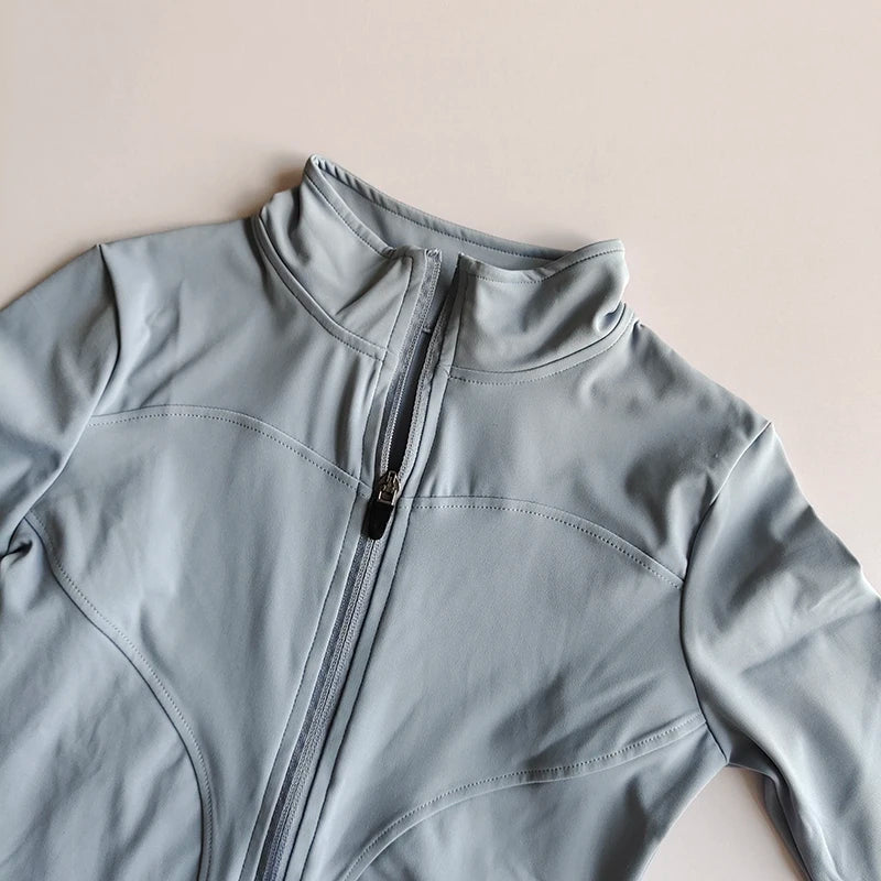 Women’s Long Sleeve Fitness Jacket – Slim Quick-Dry Yoga & Running Top