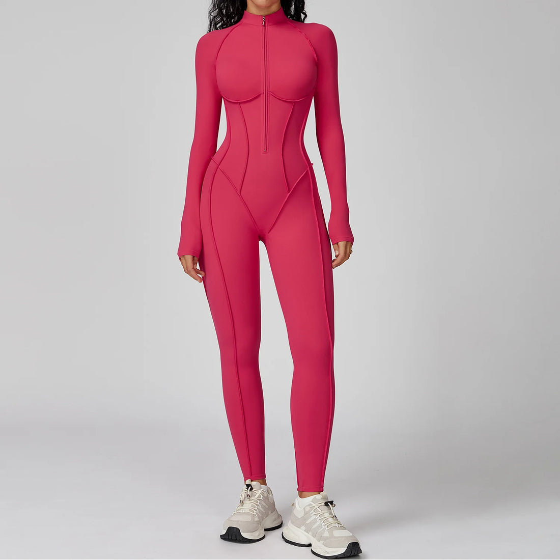 Women’s Long Sleeve Yoga Bodysuit – One-Piece Gym & Fitness Jumpsuit