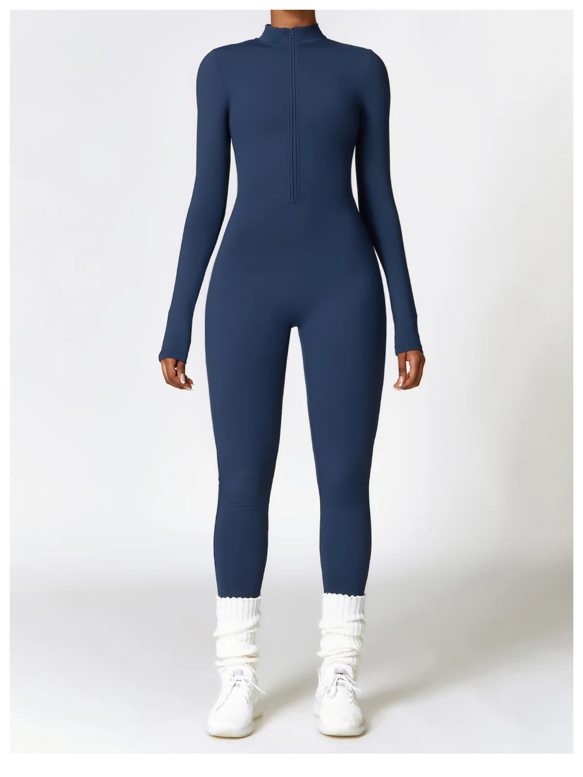 Women’s Winter Plush Yoga Jumpsuit – Fleece-Lined One-Piece Fitness Tracksuit
