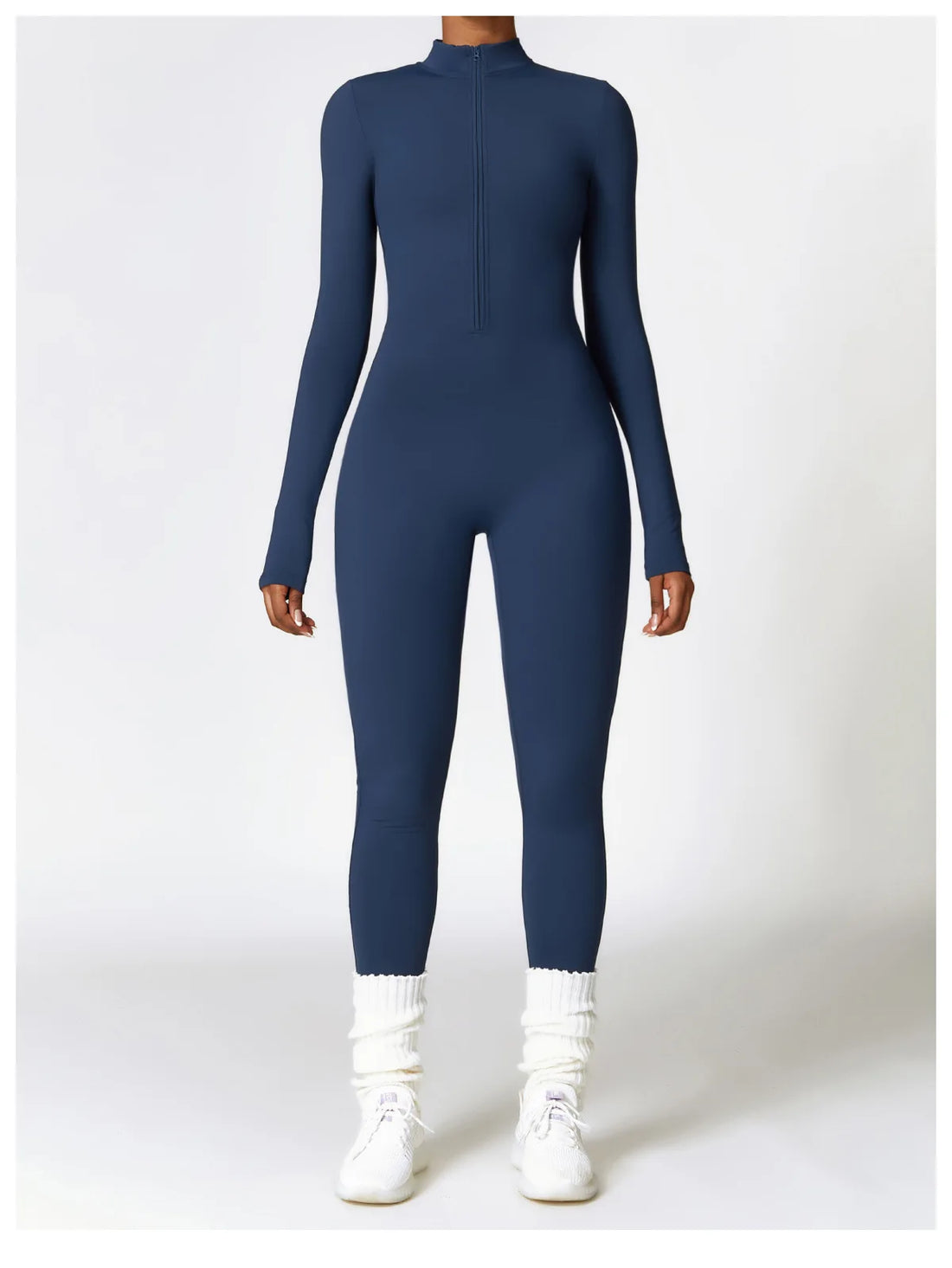 Women’s Winter Plush Yoga Jumpsuit – Fleece-Lined One-Piece Fitness Tracksuit