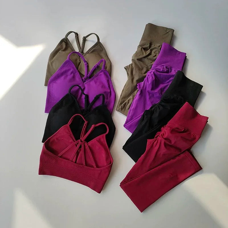Peach High-Waisted Women’s Fitness Set – Hip-Lifting Yoga & Running Outfit