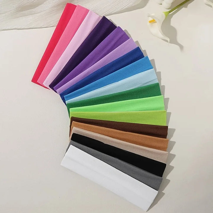 Elastic Knitted Hair Bands – Solid Color Sports & Fashion Headbands for Women