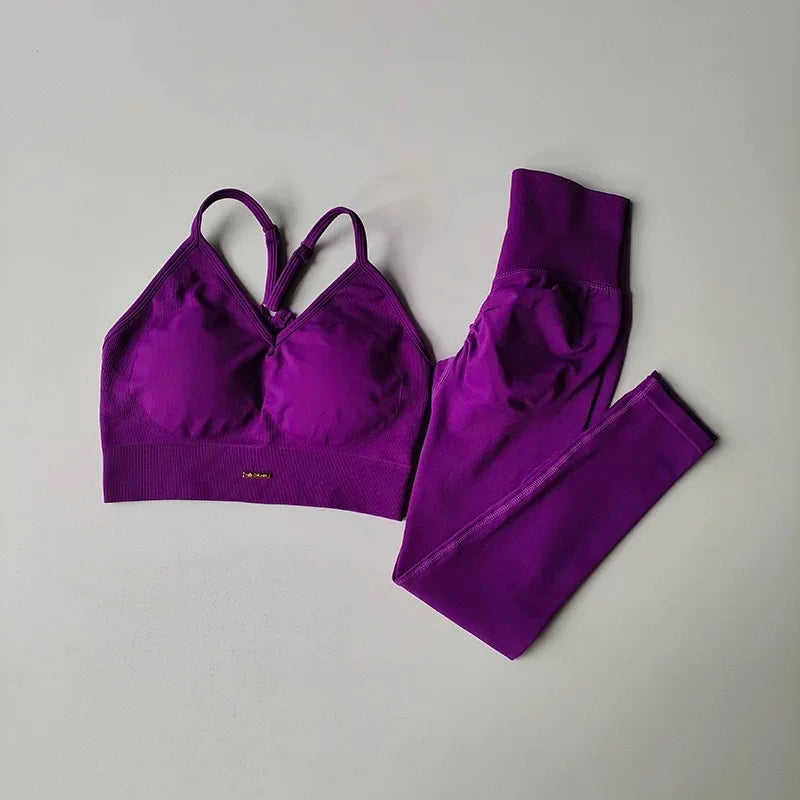 Peach High-Waisted Women’s Fitness Set – Hip-Lifting Yoga & Running Outfit