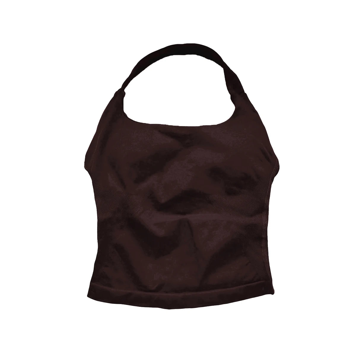 Women’s Gym Halter Top – Longline Strappy Padded Sports Tank