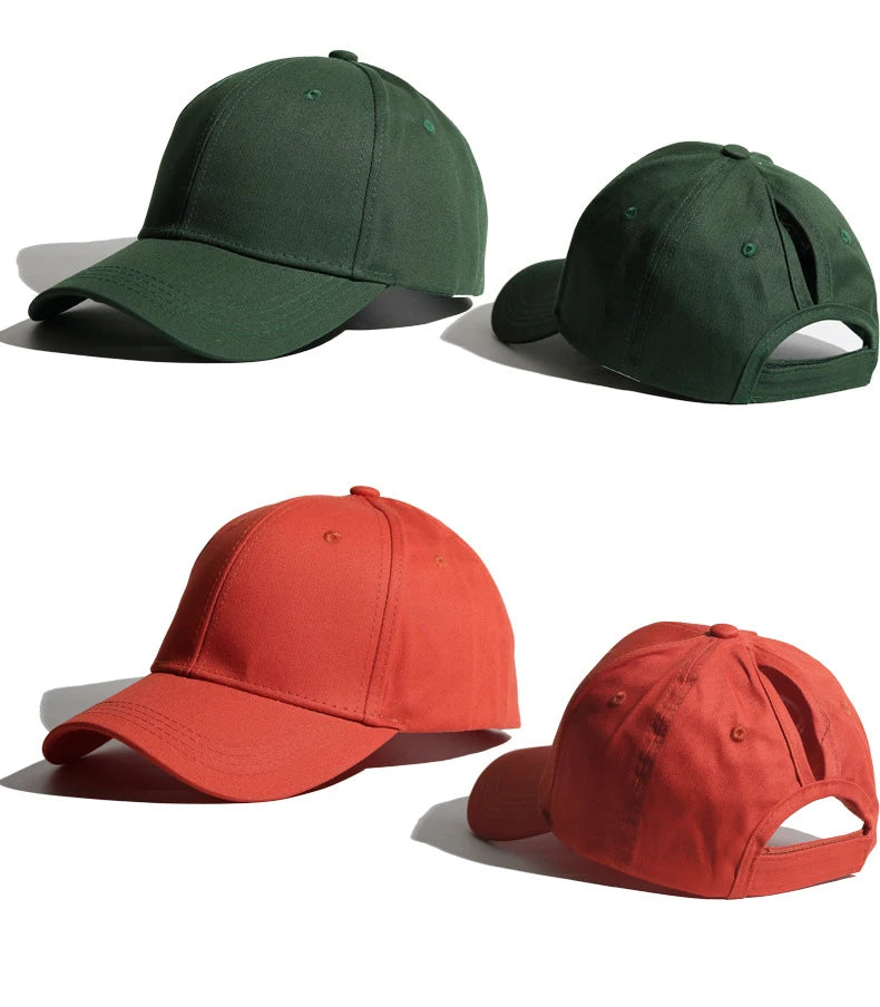 Women’s High Ponytail Baseball Cap – Messy Bun Adjustable Sports Hat