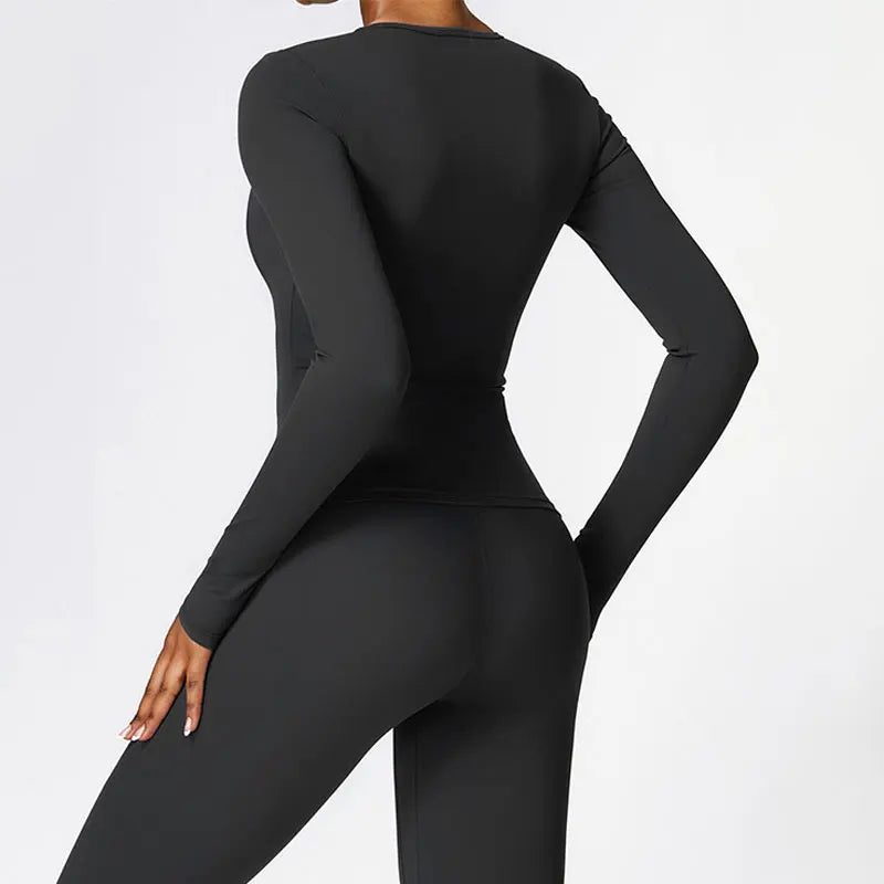 Women’s Long Sleeve Yoga & Fitness Top – Winter Sports Shirt