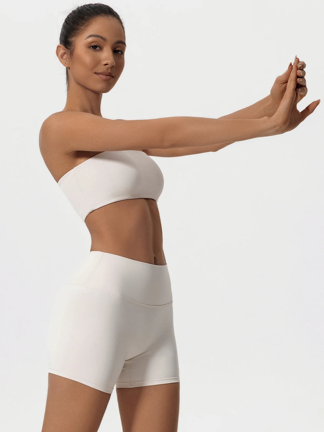 Women’s 2-Piece Fitness Set – Strapless Sports Bra & Workout Leggings