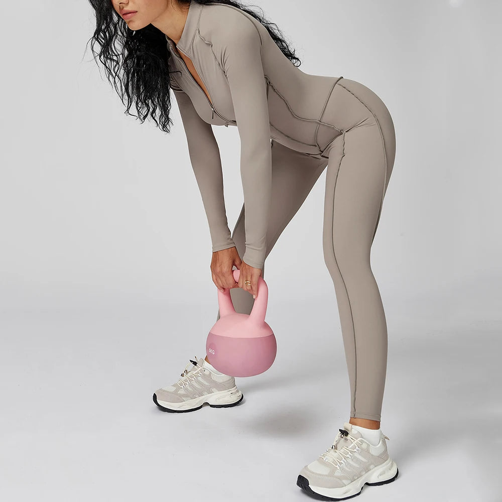 Women’s Long Sleeve Yoga Bodysuit – One-Piece Gym & Fitness Jumpsuit