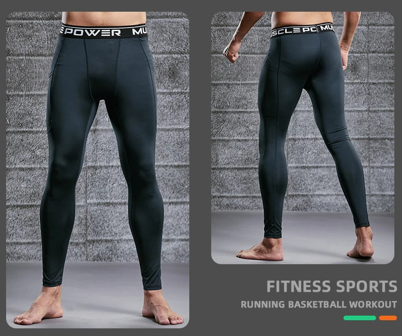 Men’s Compression Sport Pants – Tight Fitness Running & Gym Leggings