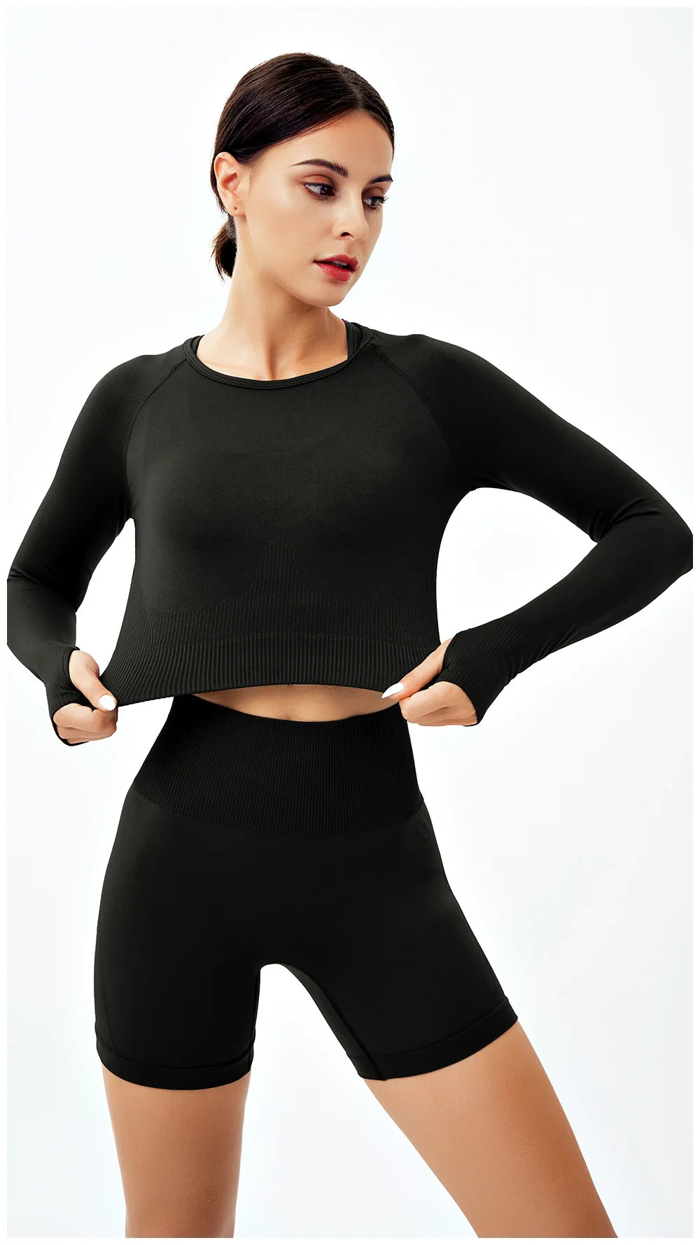 2-Piece Seamless Yoga Set for Women – High Waist Leggings & Sports Bra Gym Outfit
