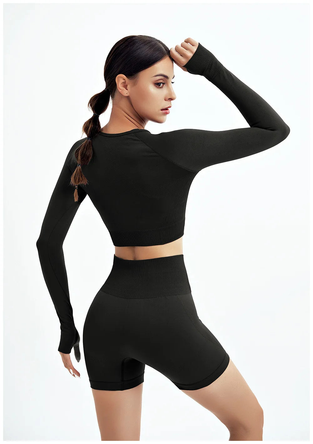 2-Piece Seamless Yoga Set for Women – High Waist Leggings & Sports Bra Gym Outfit