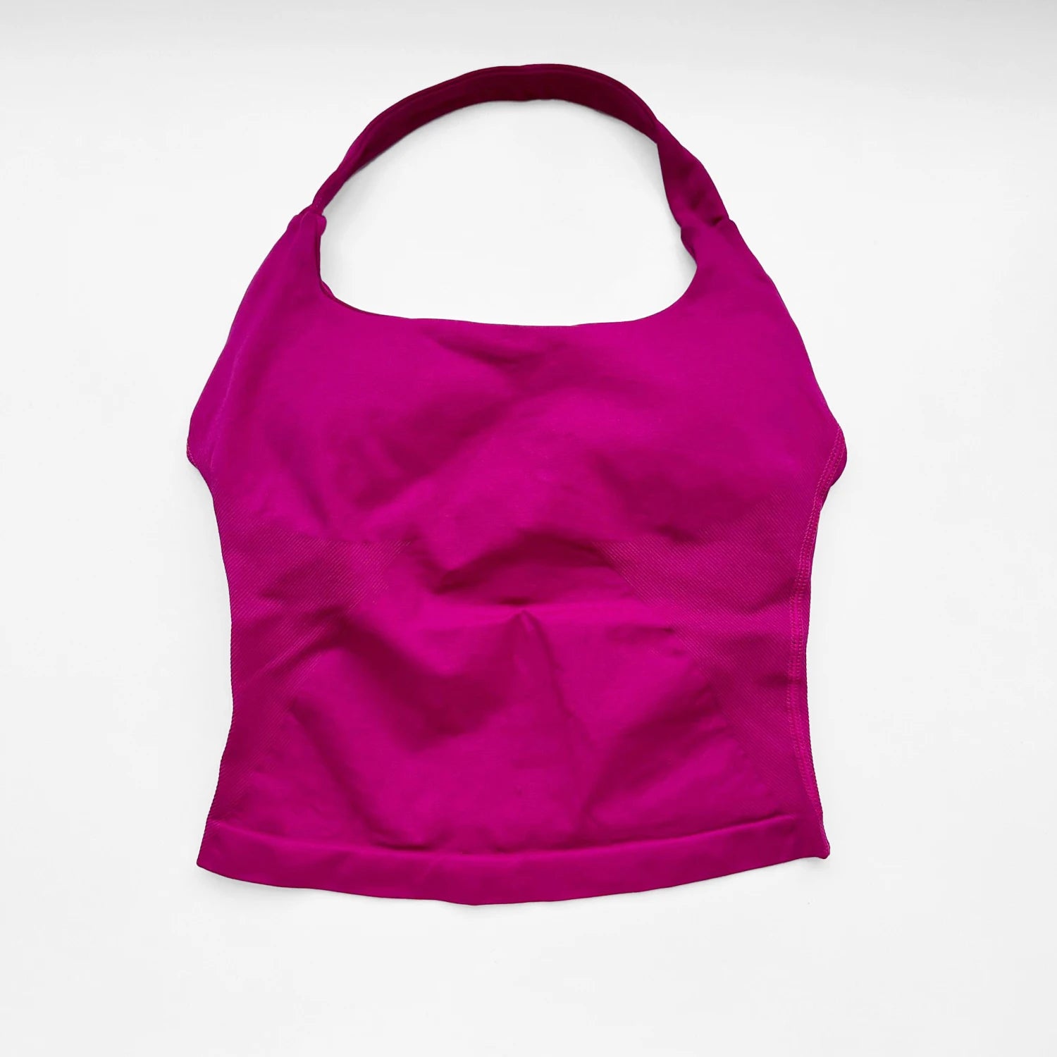 Women’s Gym Halter Top – Longline Strappy Padded Sports Tank