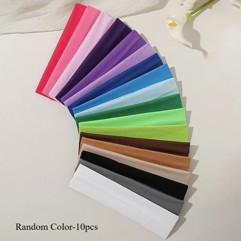 Elastic Knitted Hair Bands – Solid Color Sports & Fashion Headbands for Women