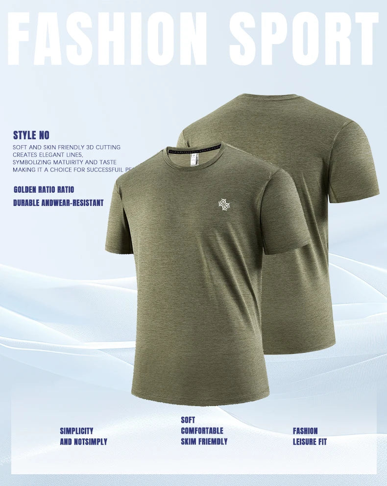 Men’s Football Style Gym T-Shirt – Loose Fit Quick-Dry Sports Top