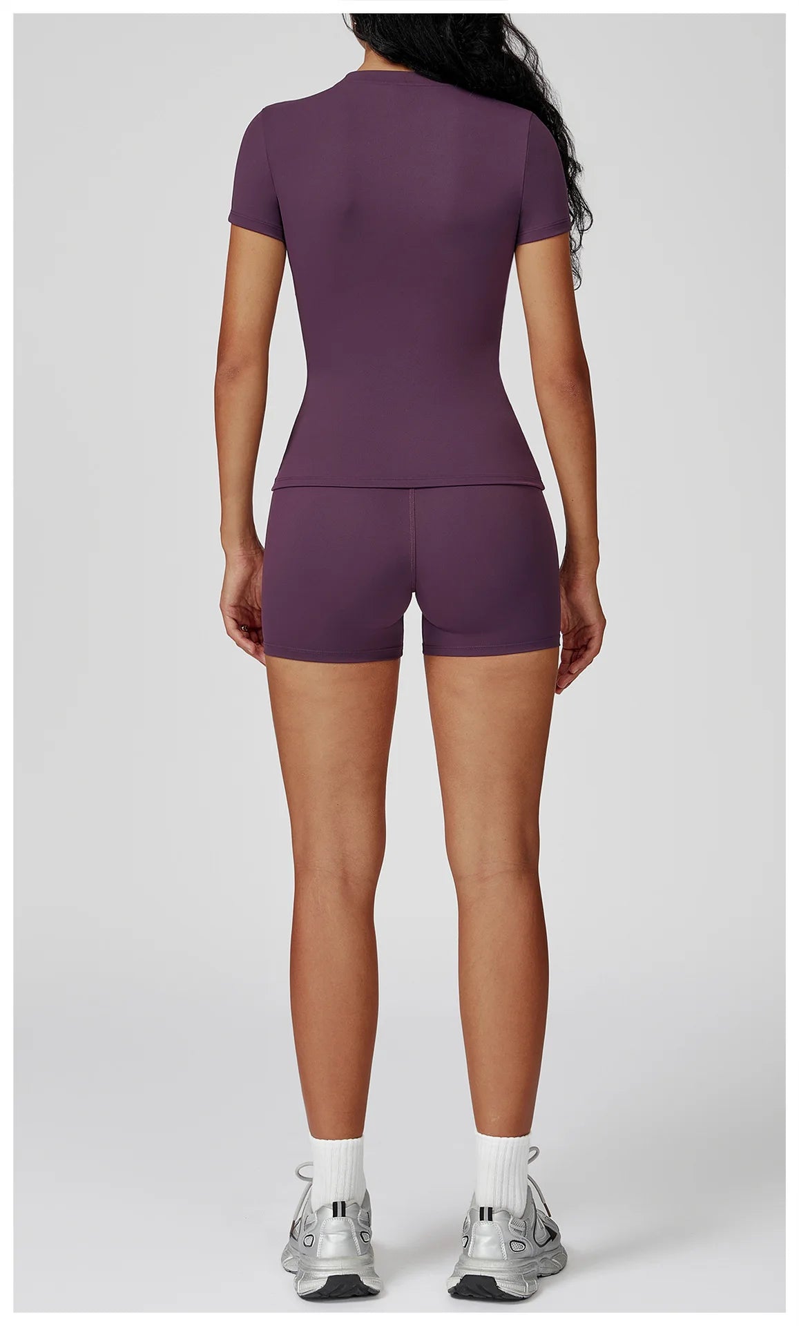 Women’s 2PCS Yoga & Workout Set – Long Sleeve Top & High-Waist Leggings/Shorts