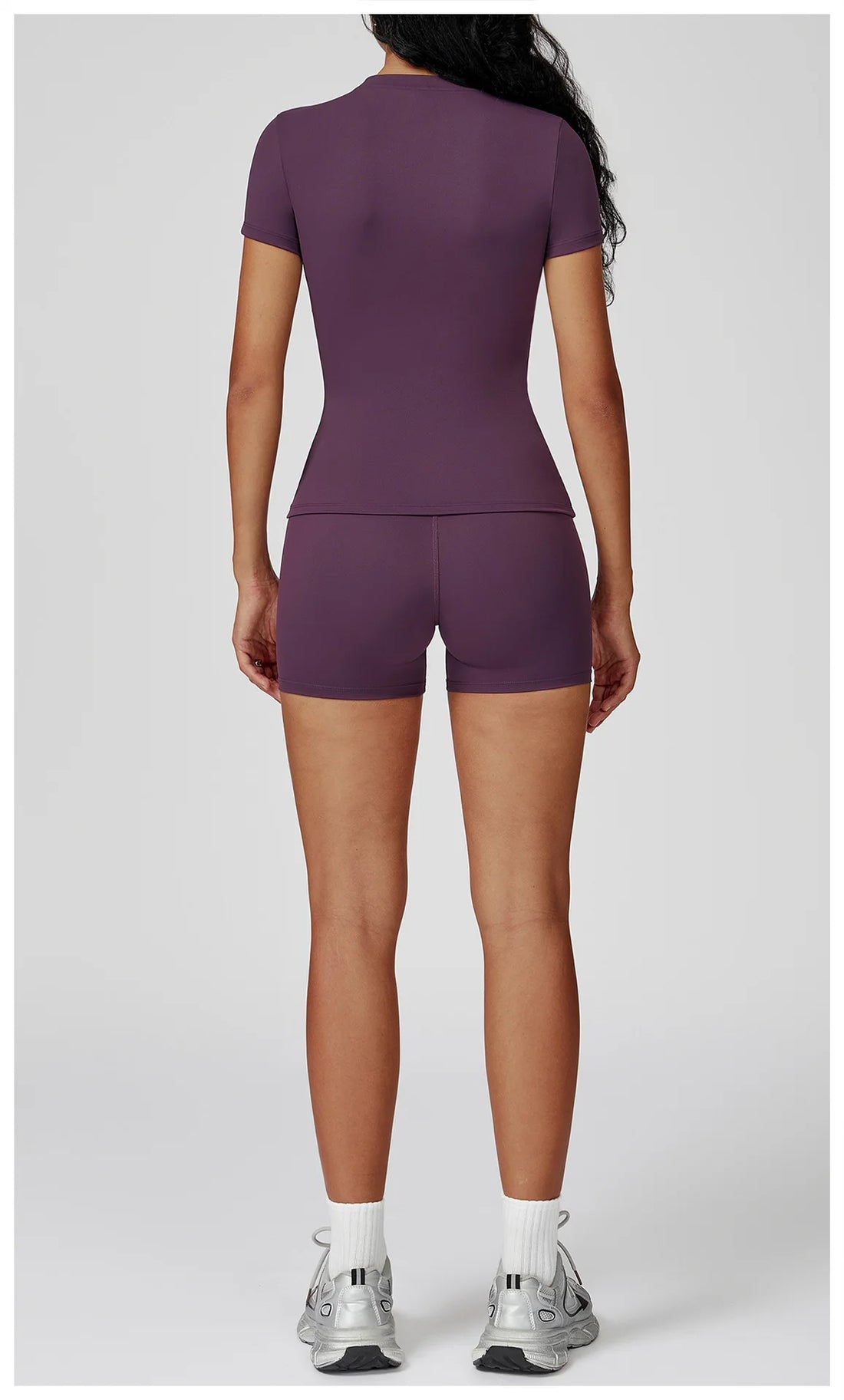 Women’s 2PCS Yoga & Workout Set – Long Sleeve Top & High-Waist Leggings/Shorts