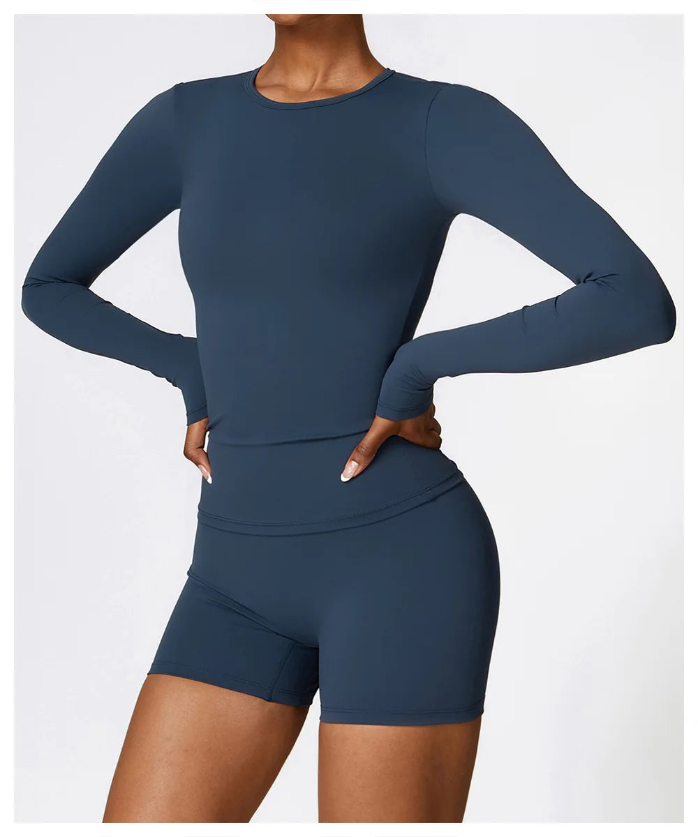 Women’s Long Sleeve Yoga & Fitness Top – Winter Sports Shirt