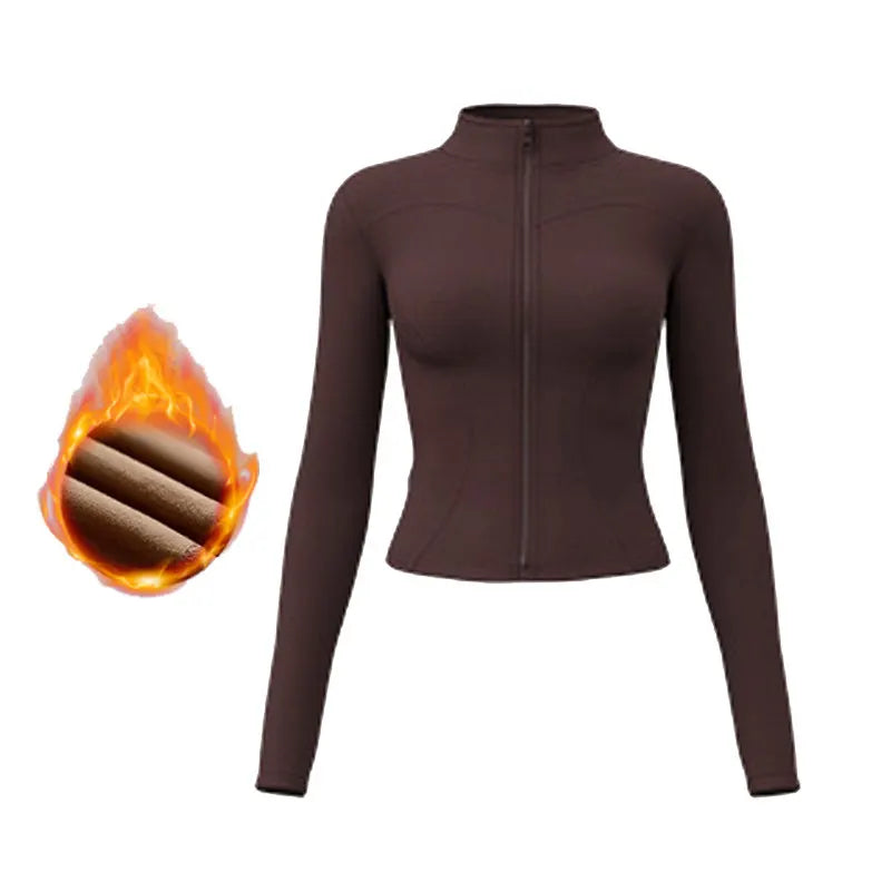 Women’s Long Sleeve Fitness Jacket – Slim Quick-Dry Yoga & Running Top