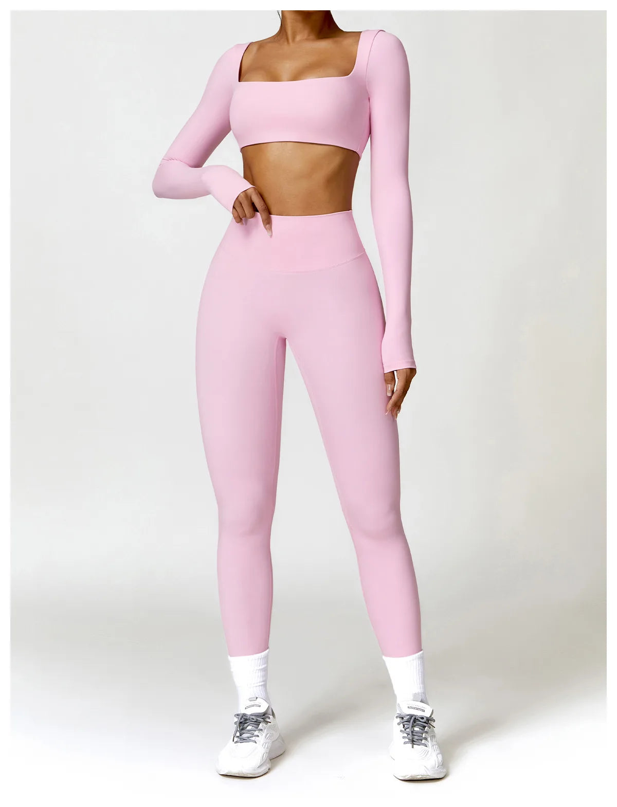 Women’s Quick-Dry Sportswear – Square Neck Fitness Crop Top