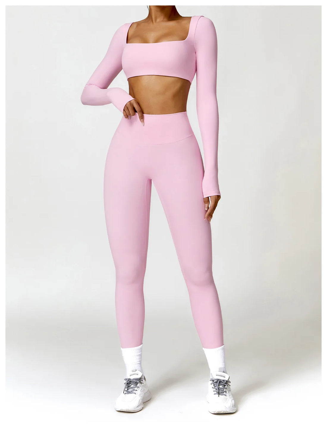 Women’s Quick-Dry Sportswear – Square Neck Fitness Crop Top