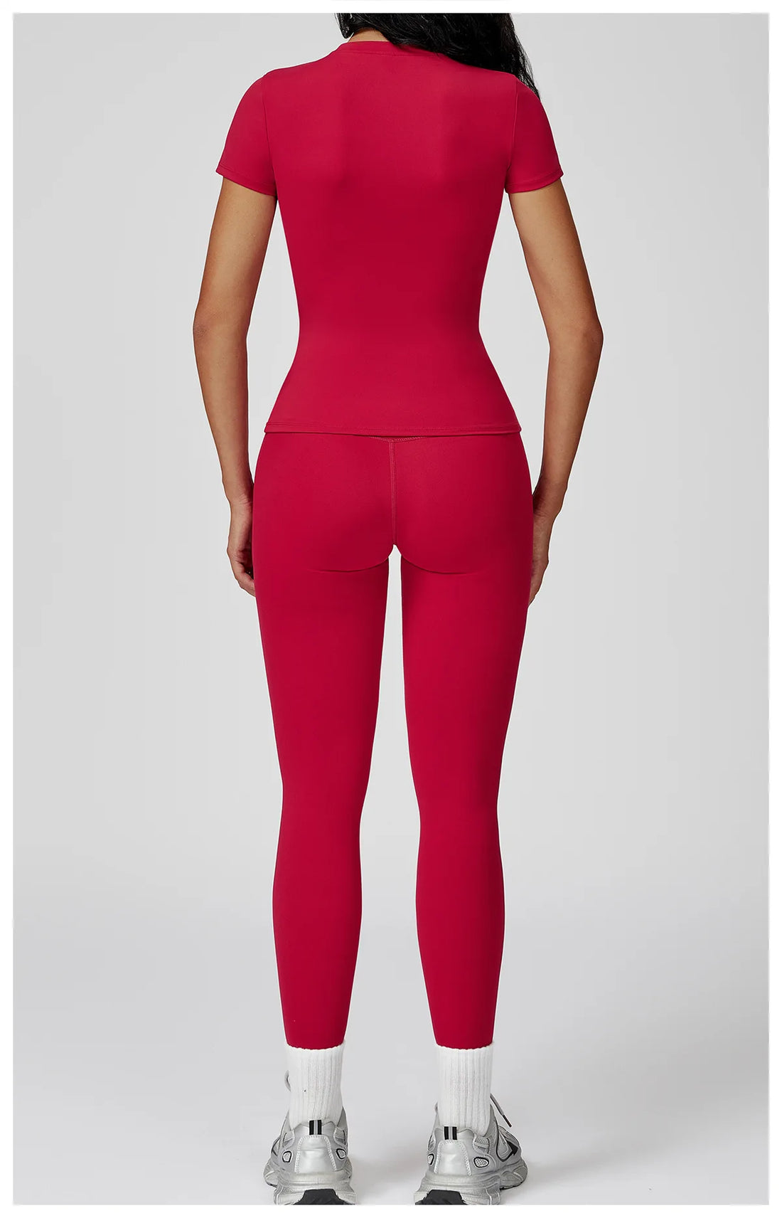 Women’s 2PCS Yoga & Workout Set – Long Sleeve Top & High-Waist Leggings/Shorts