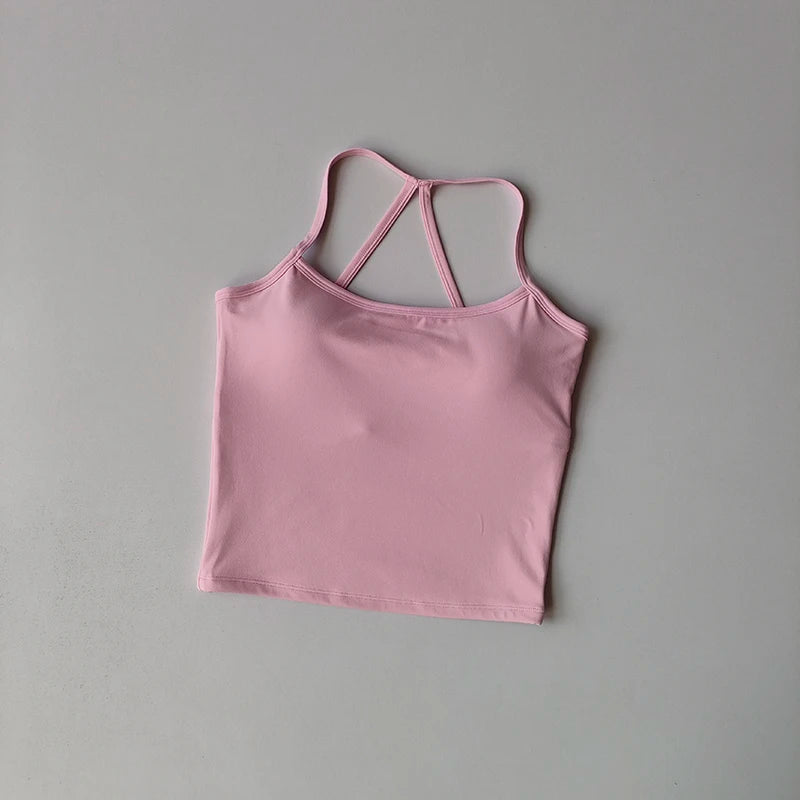Women’s Yoga & Gym Halter Top Set – Seamless High-Waist Shorts & Backless Bra
