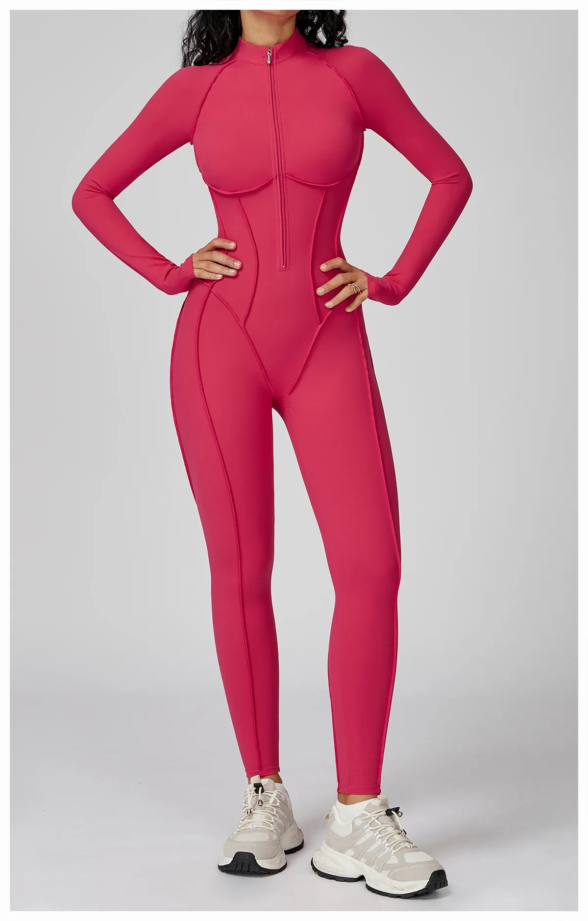 Women’s Long Sleeve Yoga Bodysuit – One-Piece Gym & Fitness Jumpsuit