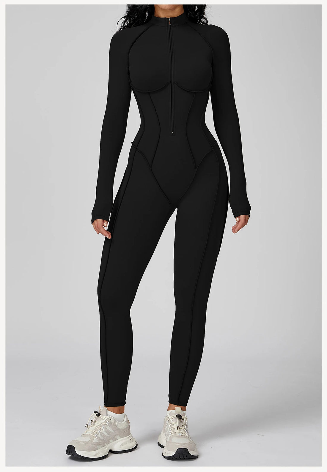 Women’s Long Sleeve Yoga Bodysuit – One-Piece Gym & Fitness Jumpsuit