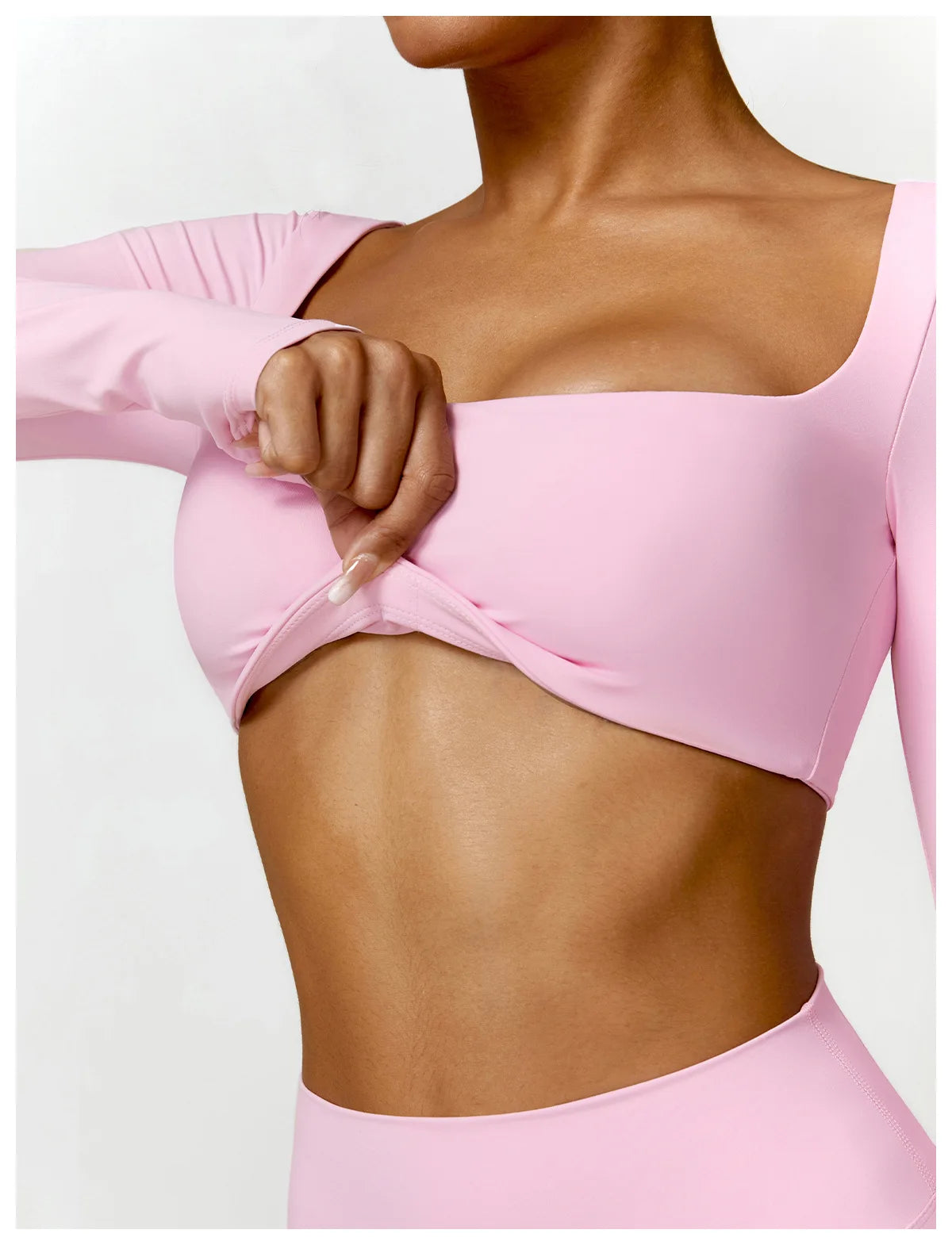Women’s Quick-Dry Sportswear – Square Neck Fitness Crop Top