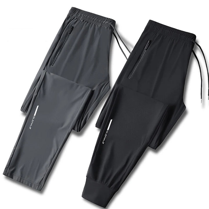 Men’s Ice Silk Summer Pants – Slim Fit Quick-Dry Casual & Running Trousers