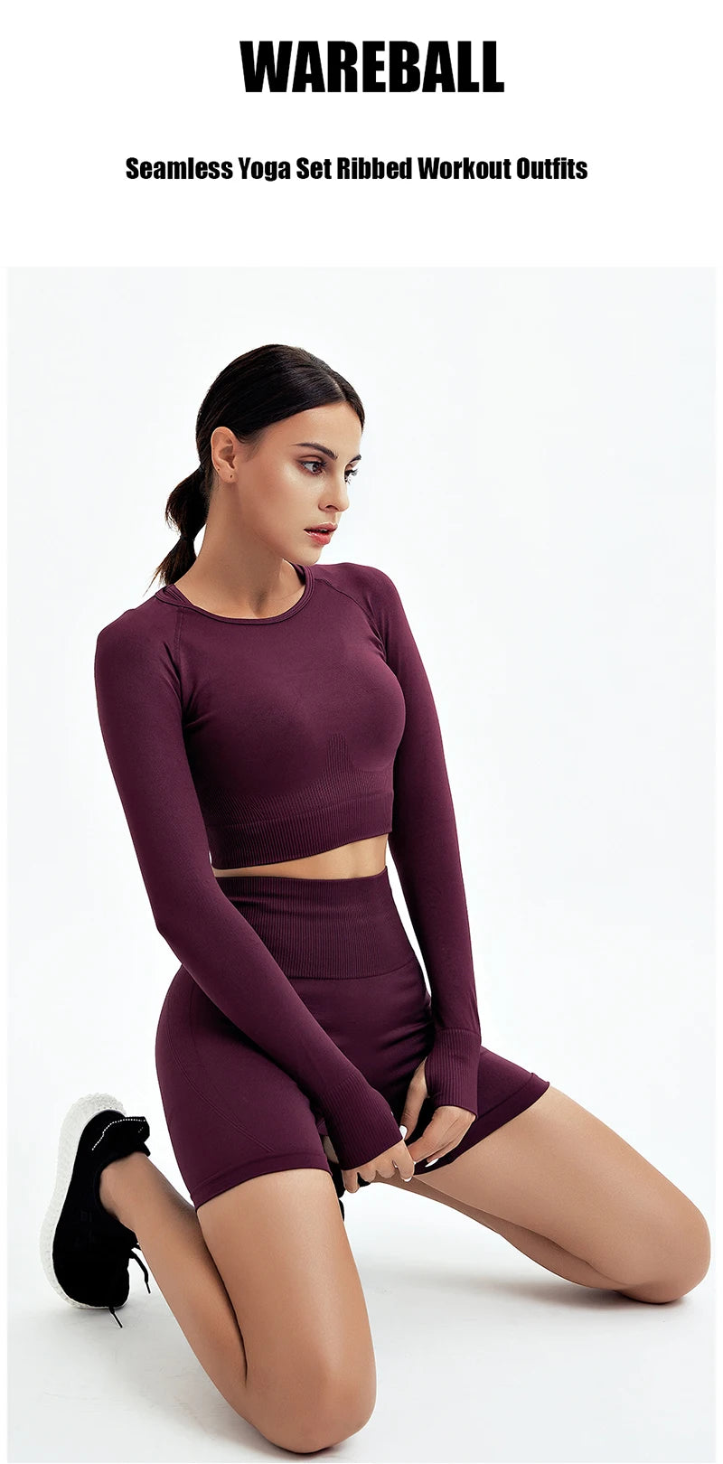 2-Piece Seamless Yoga Set for Women – High Waist Leggings & Sports Bra Gym Outfit
