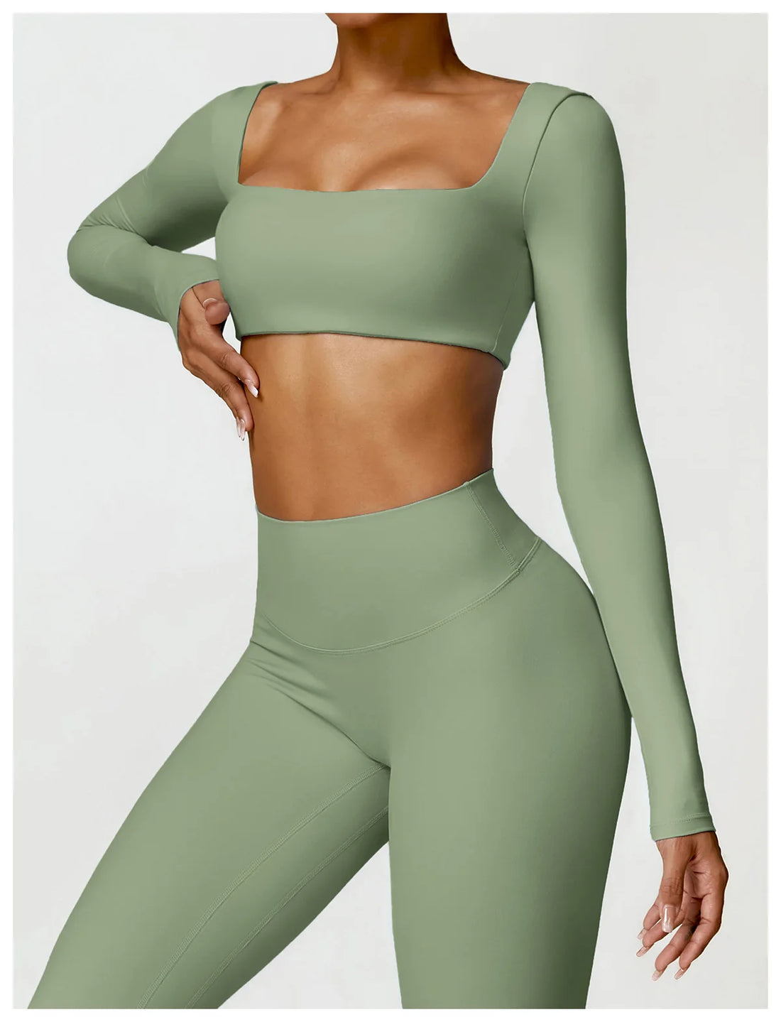 Women’s Quick-Dry Sportswear – Square Neck Fitness Crop Top