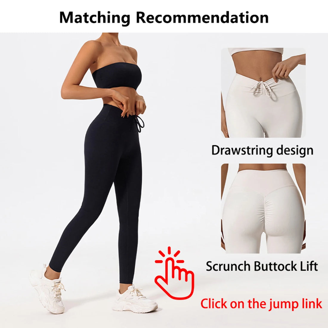 Women’s 2-Piece Fitness Set – Strapless Sports Bra & Workout Leggings