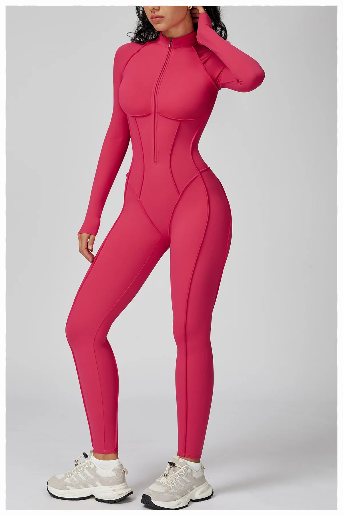 Women’s Long Sleeve Yoga Bodysuit – One-Piece Gym & Fitness Jumpsuit